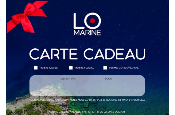 PERMIS CÔTIER + FLUVIAL LE HAVRE - CARTE CADEAU À IMPRIMER